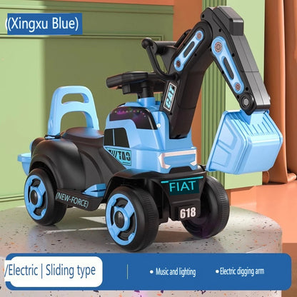 Children Excavator Digging Can Sit To Ride Roller Coasters