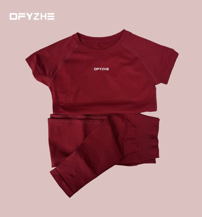 DFYZHE round neck breathable short sleeved+long pants