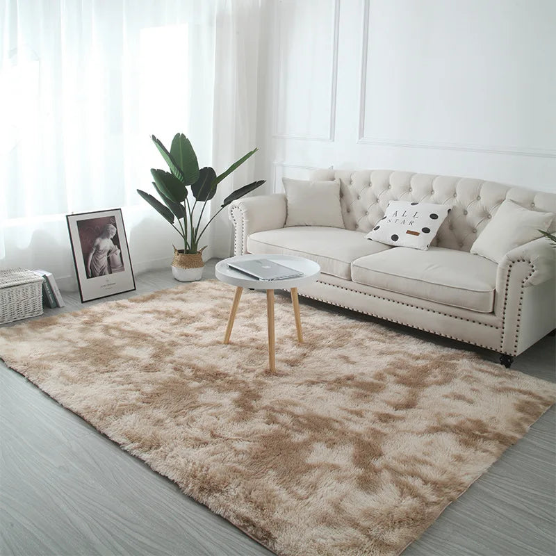 VIKAMA Tie-Dye Plush Carpet Living Room Decoration Soft Fluffy