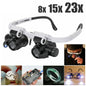 2XLED Watch Jeweler Repair Magnifier Head-Mounted Headband