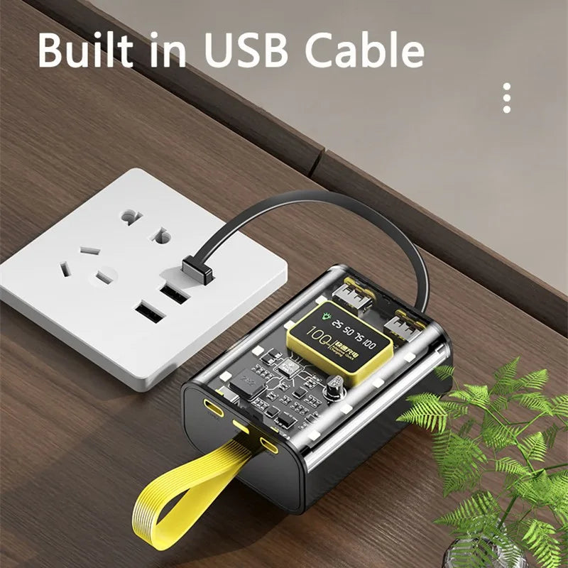 Transparent Power bank Dual USB Fast Charging Powerbank