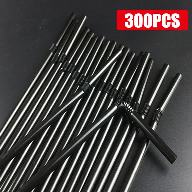 50-1000Pcs Drinking Straws Colorful & Black
