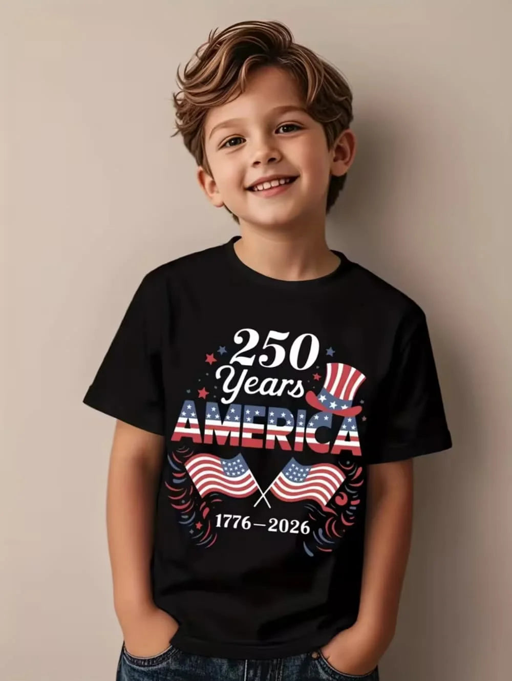T-Shirt for Kids America 250th Birthday Eagle Flag 250 Years