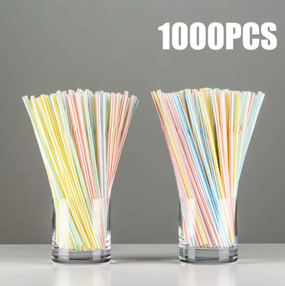 50-1000Pcs Drinking Straws Colorful & Black
