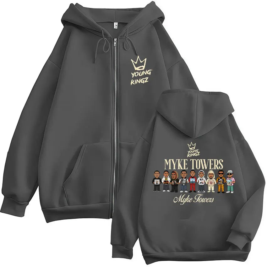 Rapper Myke Towers Album Cover Zipper Hoodies