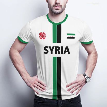 Syrian Flag Football Jerseys Men's Sports T-shirts Syrian National Emblem