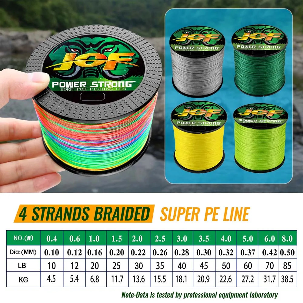 JOF 4 Braided x4 Strands 300M 100M Fly Fishing Line Multifilament