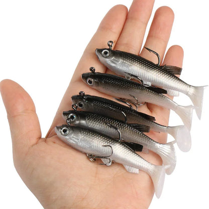 5pcs Kit Fishing Lure Soft Lure 8cm/ 2.8in Artificial Bait