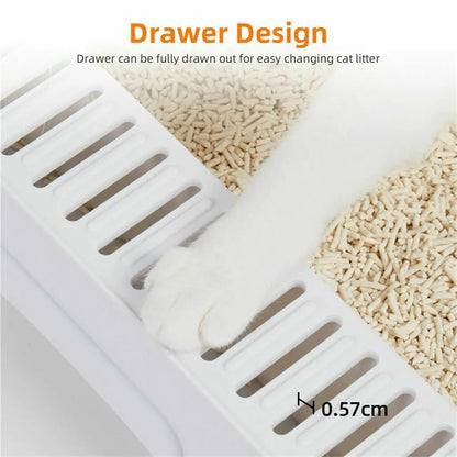 Cat Litter Box with Scoop and Tray Sifting Enclosed Foldable