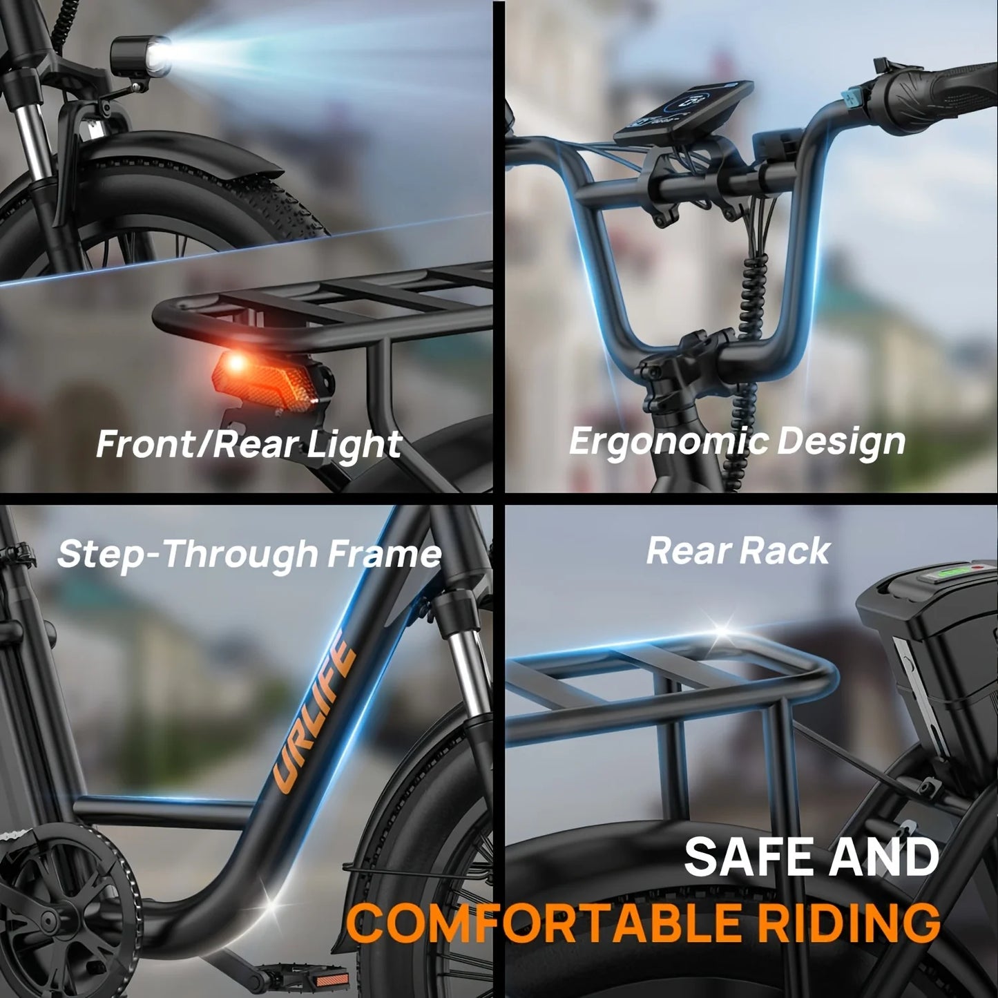 URLIFE 1000W E20 Electric Bike | 48V 13Ah Removable Battery, 20MPH,