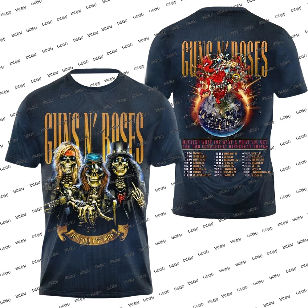 Guns N’ Roses 2025 World Tour Schedule List TShirt
