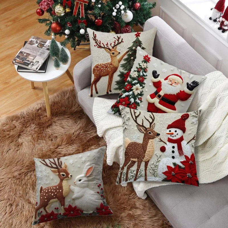 Home Decoration Rich Styles Christmas Throw Pillowcase Sofa