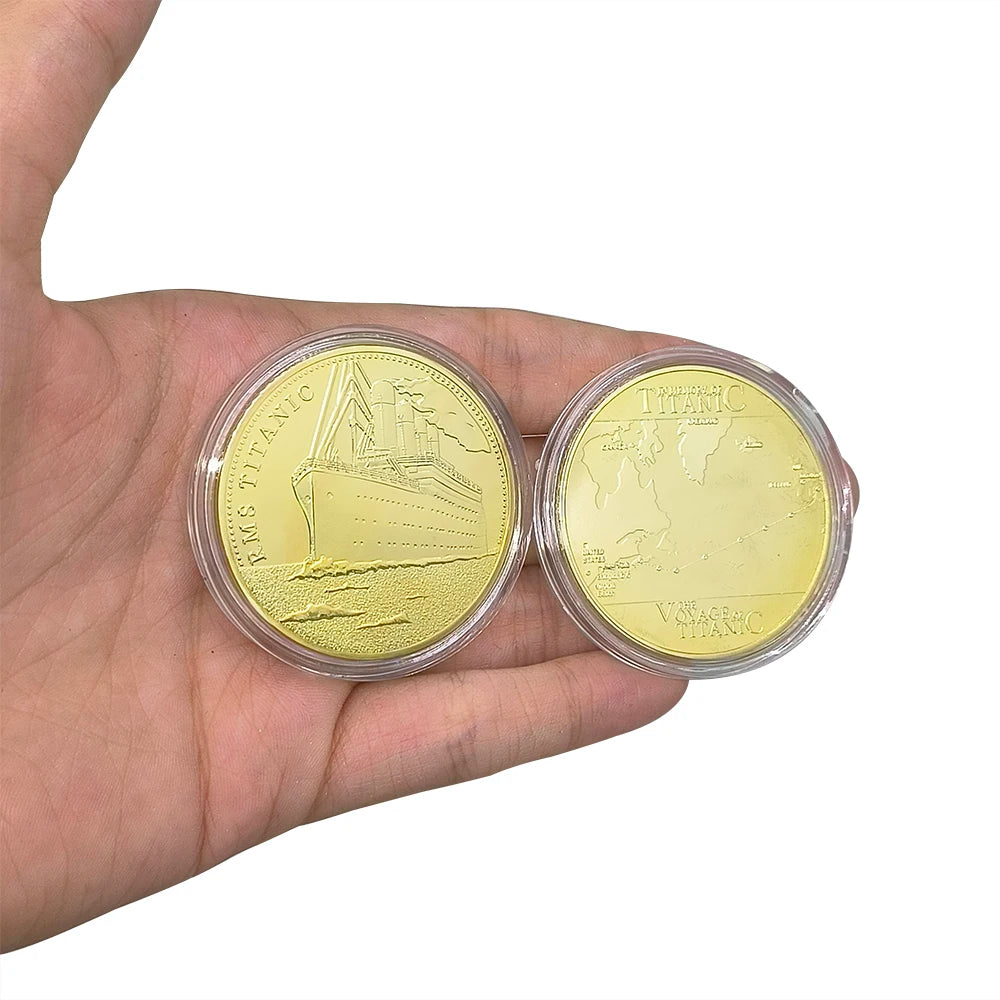 Titanic Commemorative Gold\sliver Plated Coin Cruise Ship Coin -