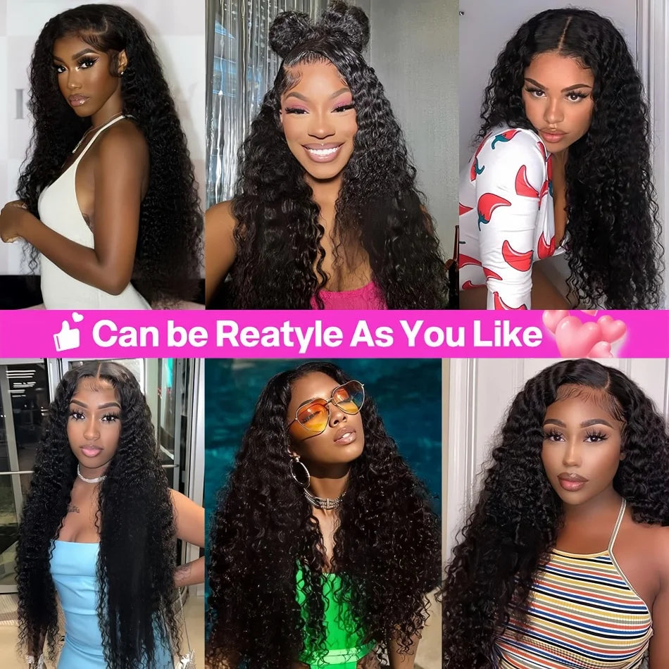 200 Density Water Wave Lace Front Wig 4x4 5x5