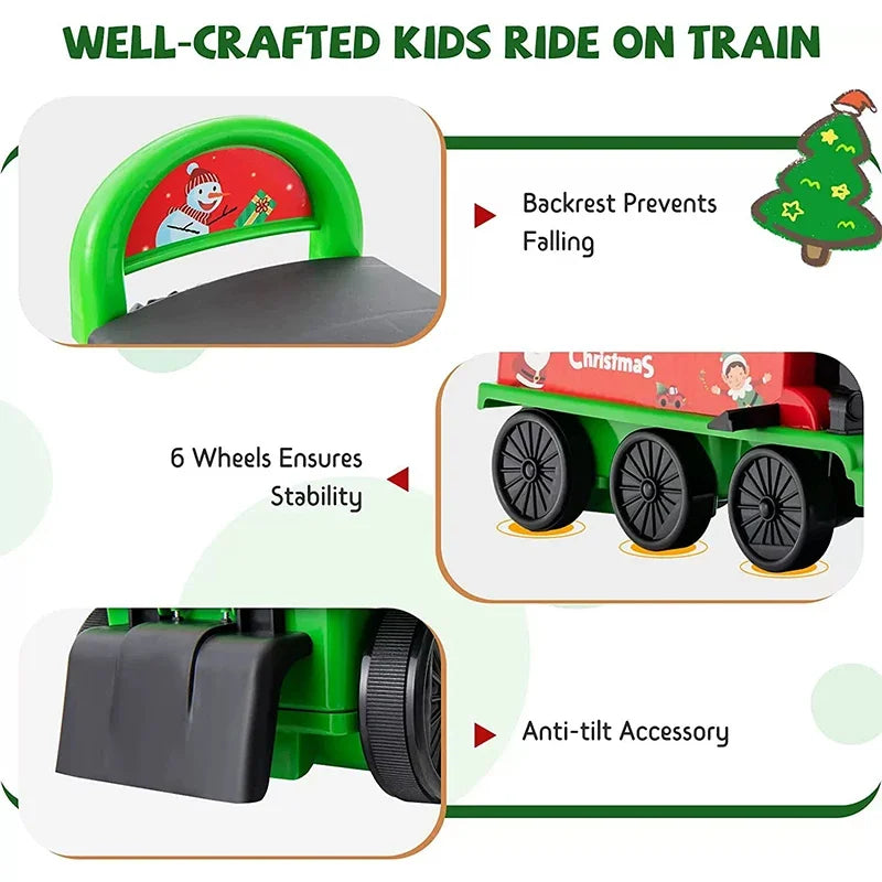 Ride-On Train with Track Children Toy Train with Lights Sounds
