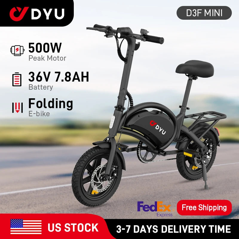 DYU D3F-MINI Electric Bicycle Peak 500W Motor