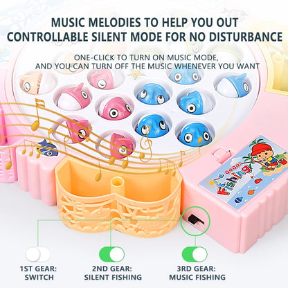 Magnetic Rotating Fishing Game Plate - Fishing Toy with Music