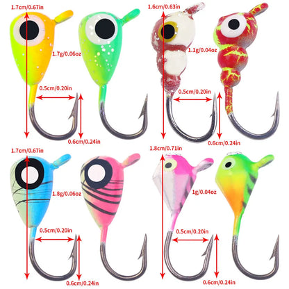 8pcsLuminous Ice Fishing Lure Small Weight with Hook Winter Fishing Bait Wholesale Hengjia Sea Fishing Boat Fishing Lure Lure Ba