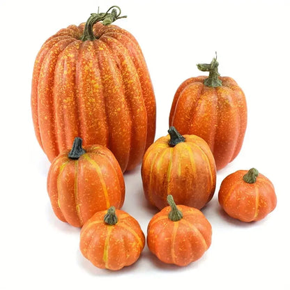 7pcs Pumpkin Autumn Decor Outdoor Orange Foam Plastic
