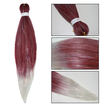 Dard Red White 3 Tones Ombre Straight Braids Blend Hair