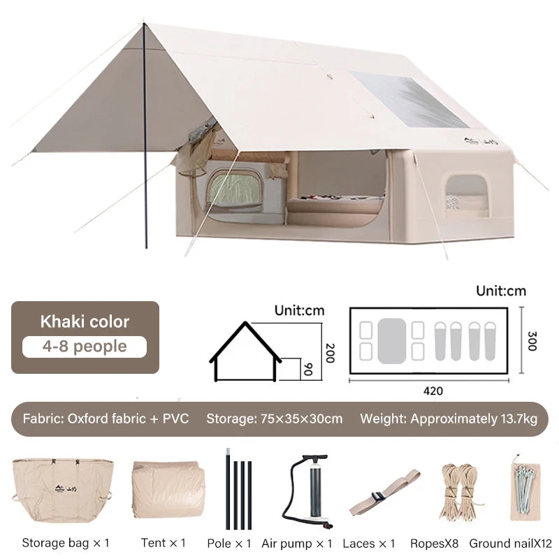 Auto Inflatable Tent with Sunshade, 2025 New 2 in 1
