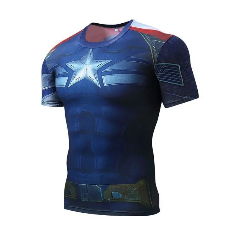 Marvel T Shirt Avengers Spiderman Iron Man Black