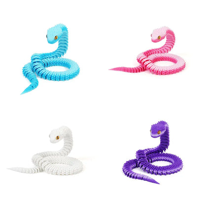 3D Printed Snake Decoration Colorful Model 3D