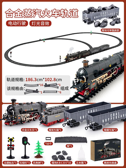 Add Water and Spray Smoke Train Model Steam Locomotive Alloy