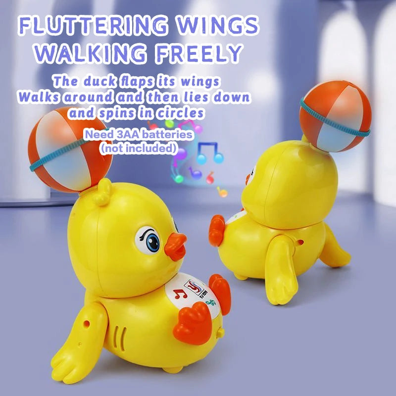 Electric Top Ball Duck Toy with 360 Degree Rotation Colorful
