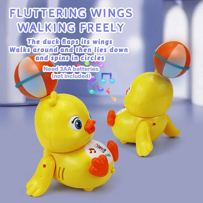 Electric Top Ball Duck Toy with 360 Degree Rotation Colorful