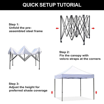 3x3m Pop Up Canopy Tent Instant Setup Large Waterproof