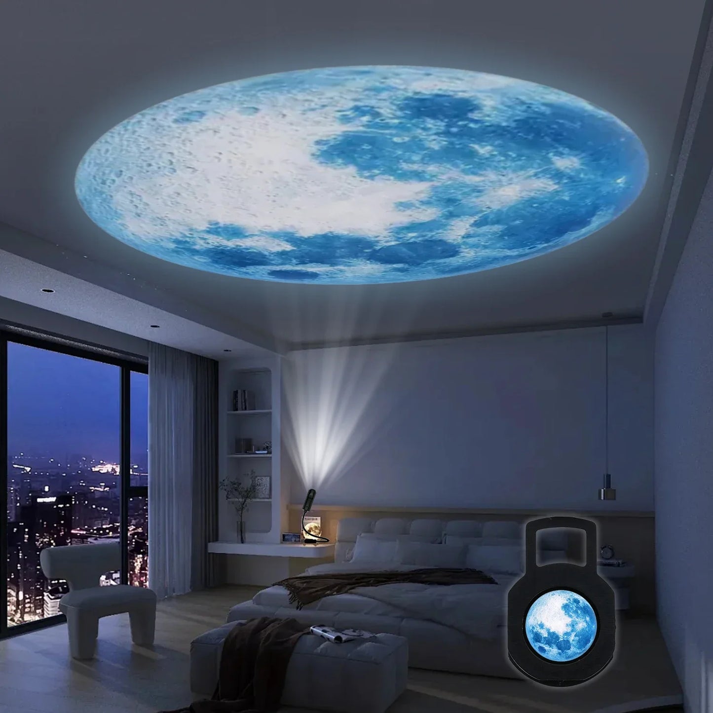 1 Projector Light Moon lamp, LED lamp, blue planet,