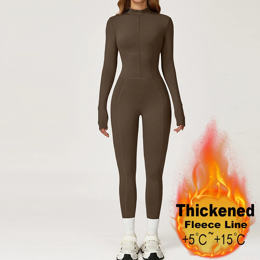 Winter Sport Jumpsuits Women Warm Gym