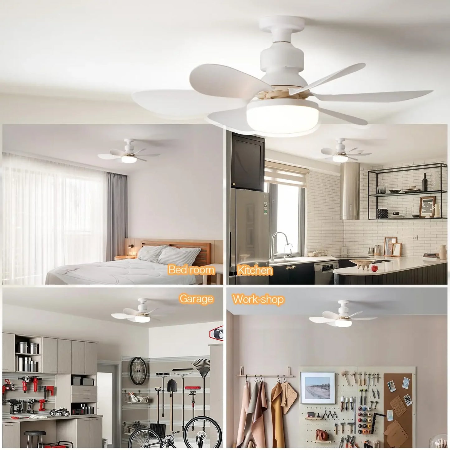 LED 40W ceiling fan light E27 with remote control for dimming,