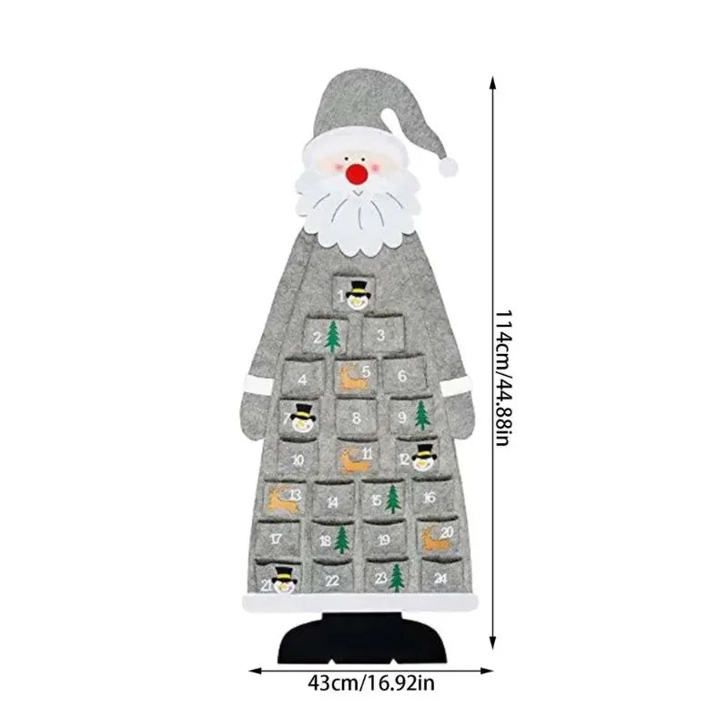 Christmas Felt Tree Advent Calendar Countdown Wall Hanging