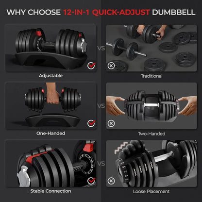 Adjustable Dumbbell Set 28/40/52.5/90LBS Adjustable Dumbbells