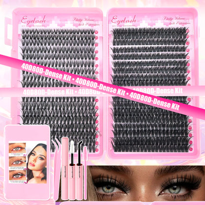 DIY Lash Extension Kit 720pcs Lash Clusters Individual Eyelashes Kit