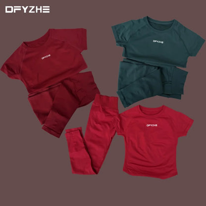 DFYZHE round neck breathable short sleeved+long pants