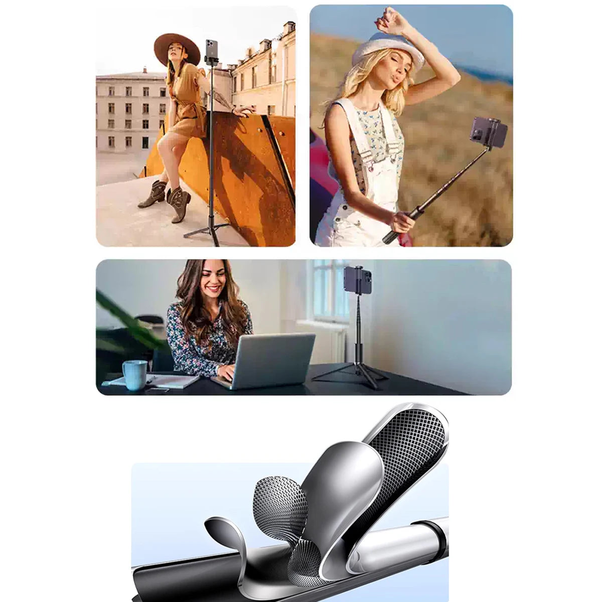 Portable Telescopic Bluetooth Selfie Stick for Live Streaming