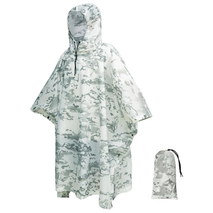 Man Military Impermeable Zipper Camo Raincoat