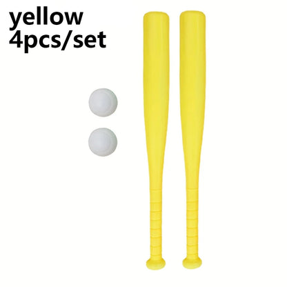 2/4pcs Lightweight Plastic Baseball Bat with Ball Set