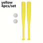 2/4pcs Lightweight Plastic Baseball Bat with Ball Set