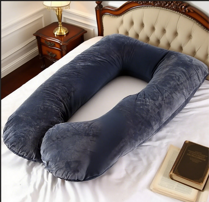 The velvet maternity pillow is soft to the touch