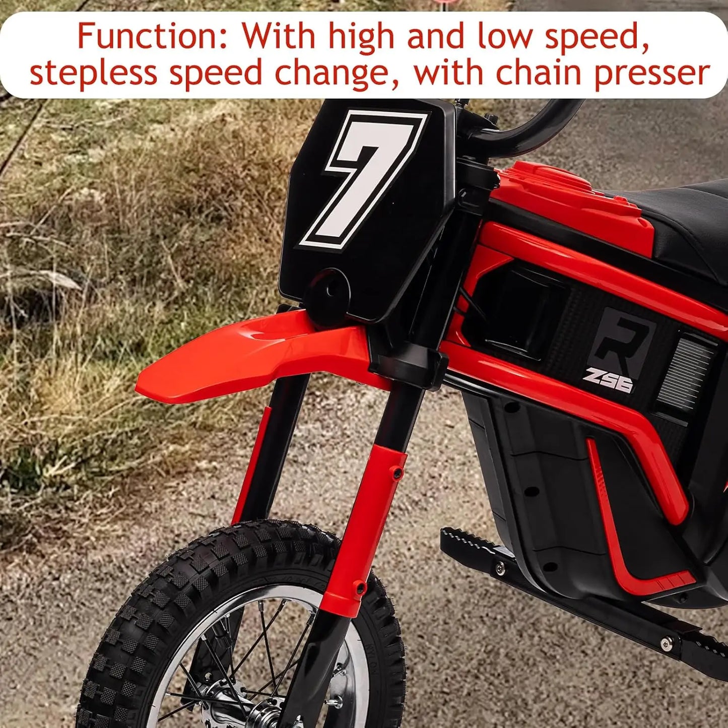 Ride On Motorcycle for Kids Electric Dirt Bike 24-Volt 350-Watt