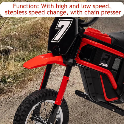 Ride On Motorcycle for Kids Electric Dirt Bike 24-Volt 350-Watt