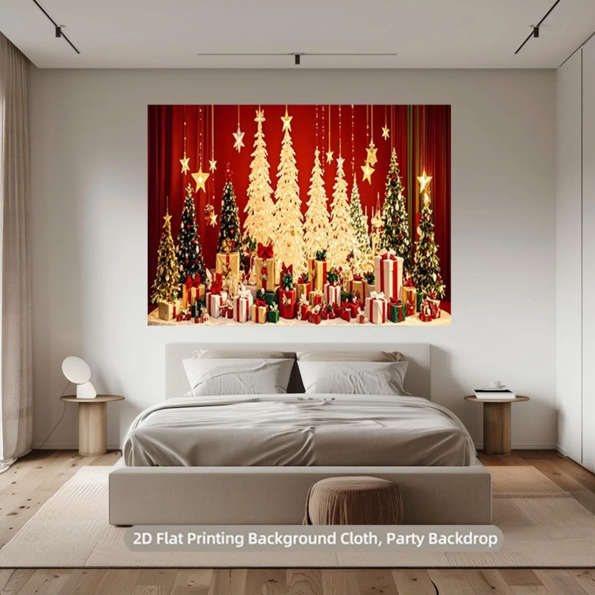 Christmas decorations with bright Christmas trees