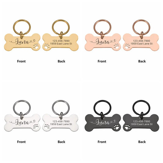 1pc Creative Custom Text The name of the love wavy line Personalized Dog Tags Customized Dog Collar With Name For Dog Tag Name