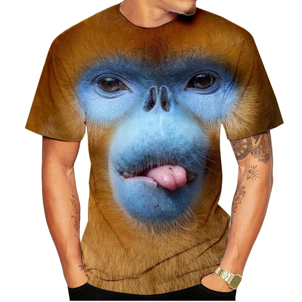 New casual men's new 3D design spoof gorilla funny monkey