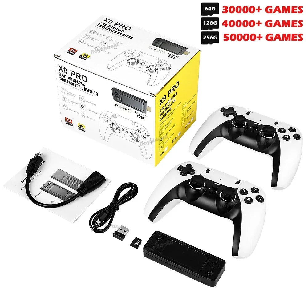 128G 256G X9 PRO GameStick 4KHD TV Video Game Consol 3D Games