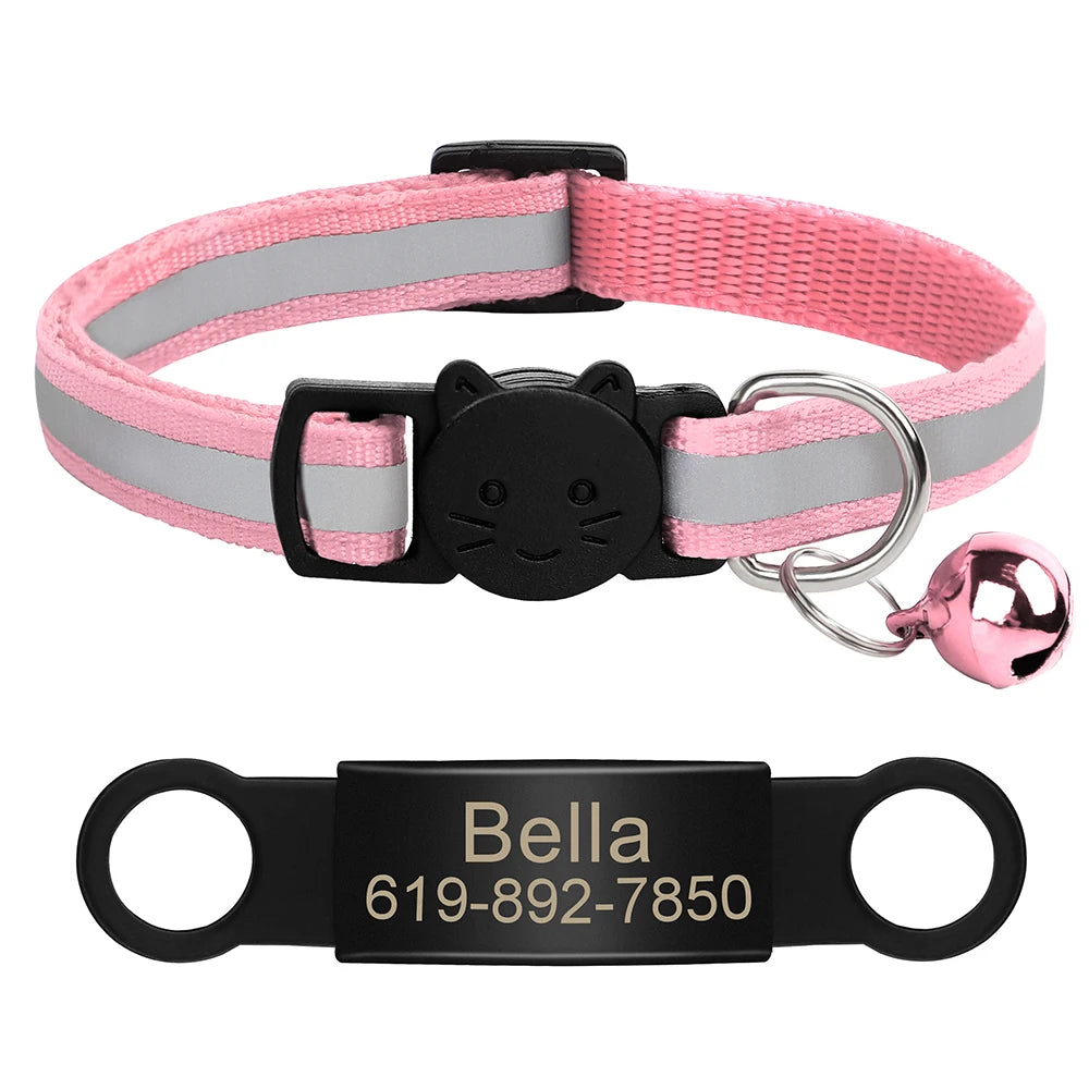 Customized Cat Collar Reflective Cat Collar Free Engraved